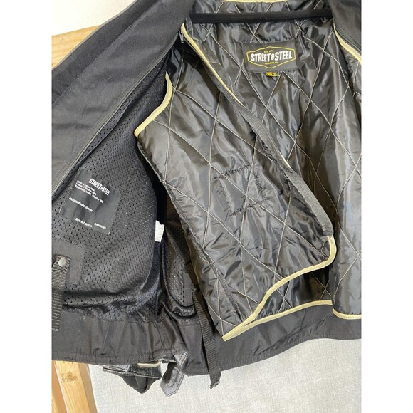 Street & Steel Leather Jacket Mens 2XL Motorcycle Biker Quilted Liner Armor - Picture 15 of 15